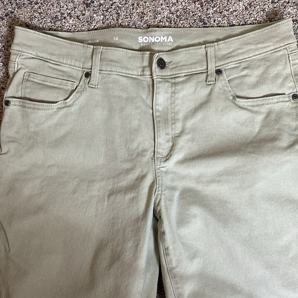 Sonoma Akiva Green Straight Leg Girlfriend Jeans Mid Rise Sz 12 - Picture 2 of 7